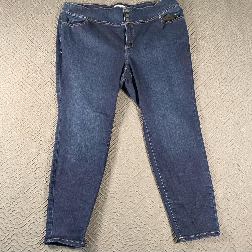 Lane Bryant Plus Size 22 Dark Wash Denim Jeggings VGW